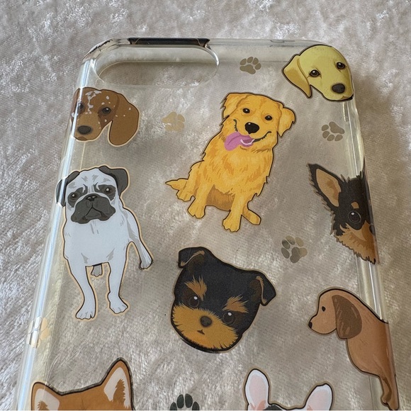 Velvet Caviar Other - Velvet Caviar Dog Phone Case Puppy Pups EUC Apple IPhone 7 8 Plus Cute Clear Fun